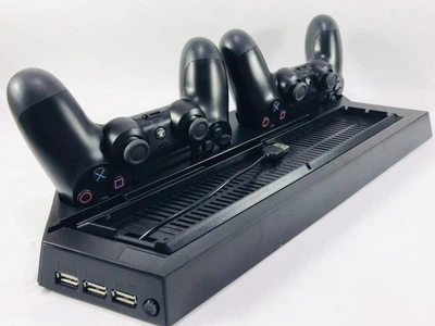 Подставка зарядка для 2-х джойстиков и консоли PS4 охлаждающая с вентиляторами для PlayStation 4 UKC World Game