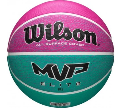 М'яч баскетбольний Wilson MVP Elite розмір 6 гумовий для вулиці-зали рожевий-св. блакитний (WTB1461XB07)
