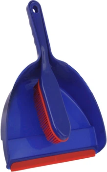 Комплект для прибирання Optima Cleaning совок і щітка з гумовим ворсом Синій (O73014)