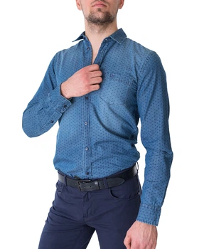 Сорочка чоловіча TRUSSARDI JEANS (52C00091-1Y000154-U280/21) Синій 43