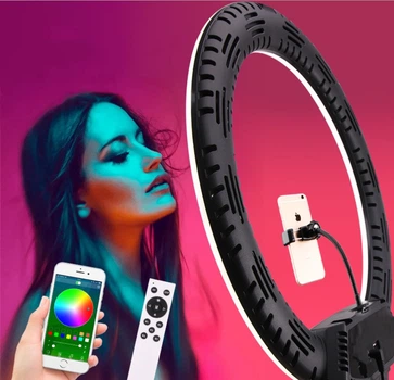 Кольцевая лампа ( световый свет) для блогеров (RGBW RING LIGHT) 45 см. диаметр стойка-штатив