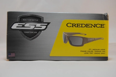 Окуляри захисні балістичні ESS Credence Terrain Tan Frame Smoke Gray Lens (EE9015-14)