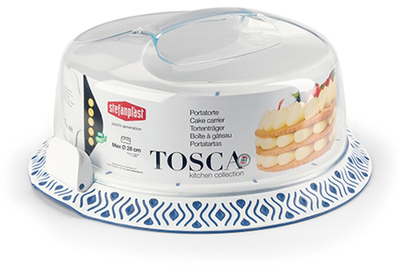 Тортівниця Stefanplast Tosca діаметр 37 см Біло-синя (55851)