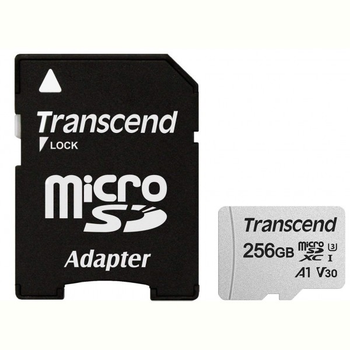 Карта памяти Transcend microSDXC 256GB UHS-I U3 (TS256GUSD300S-A) + SD адаптер