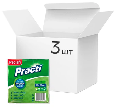 Упаковка тряпок Paclan вискозная 35x35 см 3 пачки по 4 тряпки (5900942137046)