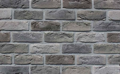 Облицовочная плитка Loft Brick Квебек Серый с подпалом 210x65 мм