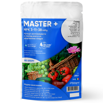 Добриво Master (Майстер) зростання та дозрівання плодів NPK 3-11-38 Valagro 250 г / 250 г