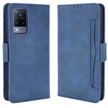 Чехол-книжка с кармашками Deexe Wallet Stand для VIVO V21 - Blue