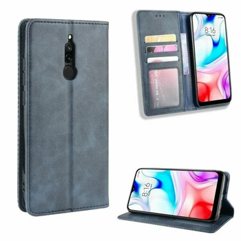 Чехол-книжка Deexe Retro Style для Xiaomi Redmi 8 - Blue