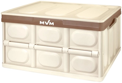 Ящик для хранения MVM раскладной с крышкой FB-1 30л Бежевый (FB-1 30L BEIGE)