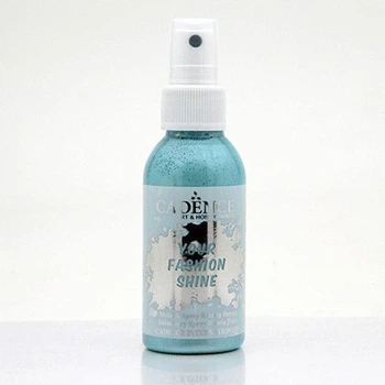 Фарба-спрей перламутрова для тканини Cadence Your Fashion Spray shinefabric Paint, 100 мл, Турецький синій світлий