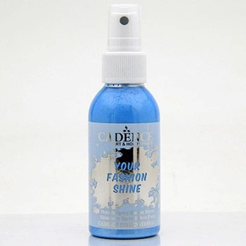 Фарба-спрей перламутрова для тканини Cadence Your Fashion Spray shinefabric Paint 100 мл Блакитний морський