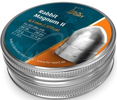 Пули пневматические H&N Rabbit Magnum II. Кал. 4.5 мм. Вес - 1.02 г. 200 шт/уп