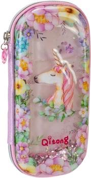 Пенал Cool For School аквариумный 1 отделение с органайзером розовый (QT-5753-Pink)
