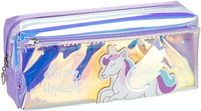 Пенал Cool For School голографический 2 отделения Dream like a Unicorn фиолетовый (CF86960)