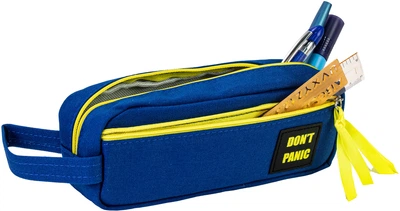 Пенал Cool For School с ремешком 2 отделения Don't panic синий (CF87013)