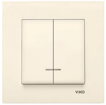 Вимикач 2-клавішний VIKO Karre з підсвіткою Рожевий (90960150)