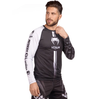 Рашгард мужской с длинным рукавом Venum Logos Heroe 8128 размер XXL (50-52) Black-White
