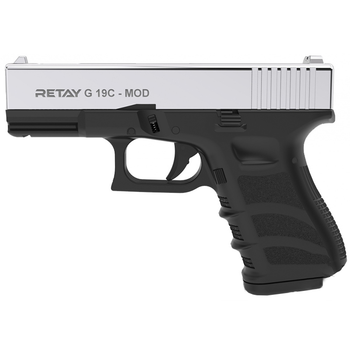 Пистолет сигнальный, стартовый Retay Glock G 19C (9мм, 7 зарядов), никель