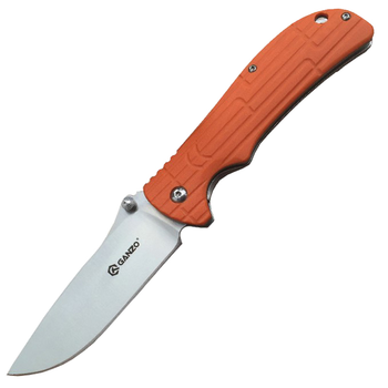 Нож складной Ganzo G723 (длина: 215мм, лезвие: 95мм, сатин), оранжевый