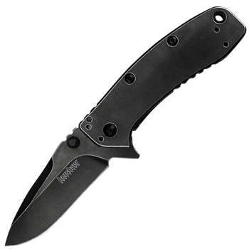 Нож складной Kershaw Cryo II (длина: 195мм, лезвие: 83мм, черное), черный