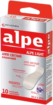Пластир Alpe світлий класичний 76х19 мм №10 (000000223)
