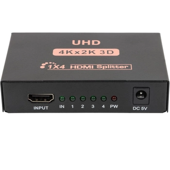 Активный HDMI разветвитель U&P Splitter 1 to 4 Black (WAZ-HR14-BK)