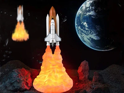Лампа ночник BauTech Ракета светодиодная 3D 240 мм. Белый (1009-197-00)