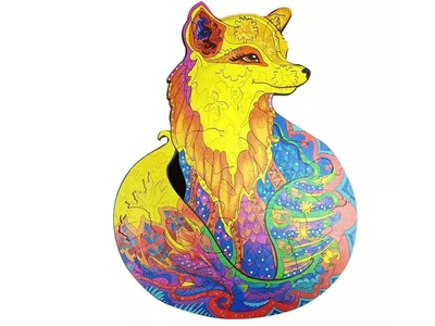 Пазл головоломка Wood Лисиця Wood дерев'яний 187 деталей 21X30cm A4 Жовтий (1008-907-01)