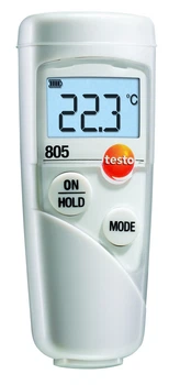 Миниатюрный пирометр Testo 805 (-25…+250 °C; ±1 °C DS:1:1. EMS 0.95) cертифицирован HACCP (mdr_BY-00000875)