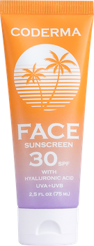 Солнцезащитный крем для лица Coderma SPF 30 с гиалуроновой кислотой 75 мл (4820243881305)