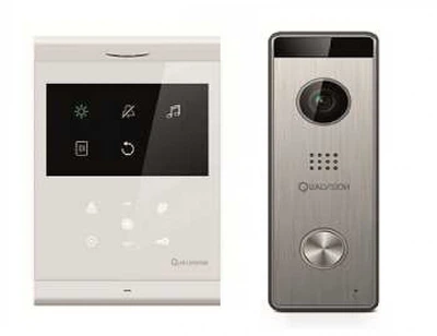 Комплект відеодомофона Qualvision QV-IDS4431 White+QV-ODS235SX Silver