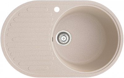 Керамическая кухонная мойка EcoLine El42L 730х460х195мм Бежевая