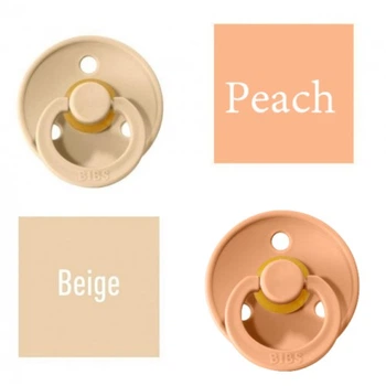 Пустушка BIBS Beige Peach 0-6 міс кругла натуральний каучук набір 2 шт