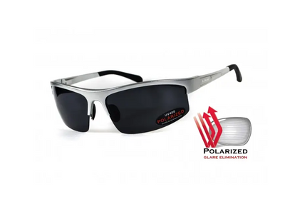 Темные очки с поляризацией BluWater Alumination 5 (gray) (silver metal) Polarized (4АЛЮМ5-С20П)