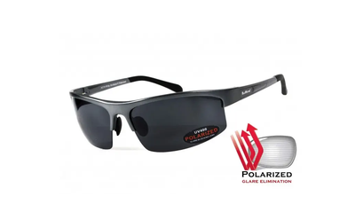 Темные очки с поляризацией BluWater Alumination 5 (gray) (gun metal) Polarized (4АЛЮМ5-Г20П)