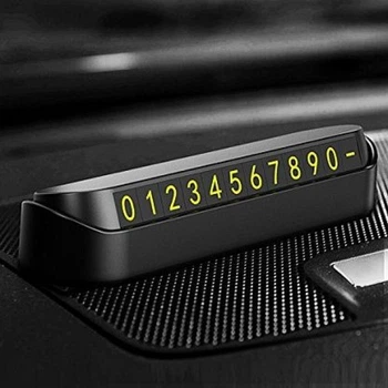 Автовізитка чорна з номером телефону на панель автомобіля, з магнітними цифрами Phone nuber (паркувальна автовізитка) Arivans pn1