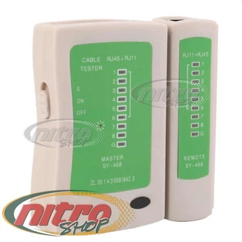 Инструмент измерительный Тестер витой пары AN Ethernet RJ11 RJ45 Серый