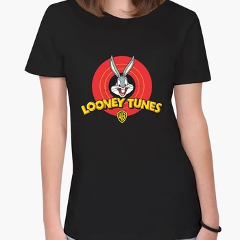 Футболка жіноча Луні Тюнз Багз Банні (Looney Tunes Bugs Bunny) (8976-2873-5) XXL Чорна