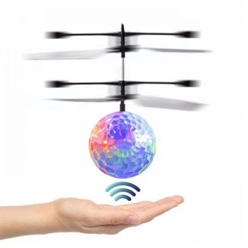 Летающий от руки светящийся шар Flying Ball сенсорный шар с пропеллером на аккумуляторе АН888