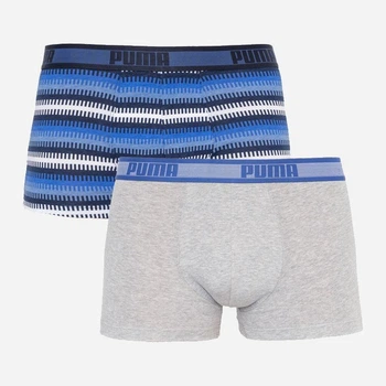 Набор трусов-боксеров мужских хлопковых Puma Worldhood Stripe Trunk 2P 501004001010 2 шт XL Синий с белым, серым и черным (8718824805474)