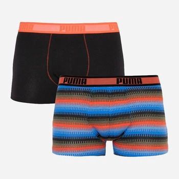 Набір трусів-боксерів чоловічих бавовняних Puma Worldhood Stripe Trunk 2P 501004001030 2 шт M Чорний з червоним і синім (8718824805535)