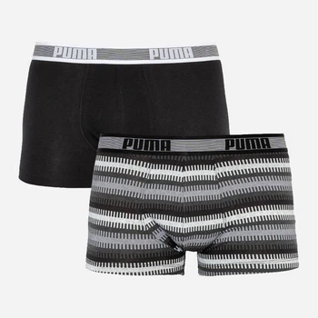 Набор трусов-боксеров мужских хлопковых Puma Worldhood Stripe Trunk 2P 501004001200 2 шт S Серый с белым и черным (8718824805566)