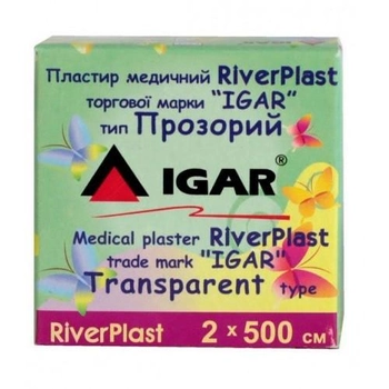 Пластир медичний RiverPlast IGAR Прозорий (на поліетиленовій основі) 2 см х 500 см