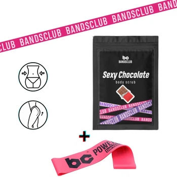 Кофейный скраб для тела Sexy Сhocolate от BANDSCLUB 200г + фитнес резинка