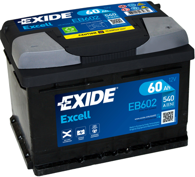 Автомобільний акумулятор Exide Excell 60 А·год Ев (-/+) Euro (540EN) (EB602)