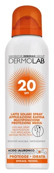 Молочко сонцезахисне, спрей Deborah Dermolab Sun milk spray SPF 20, 007244, 150 мл
