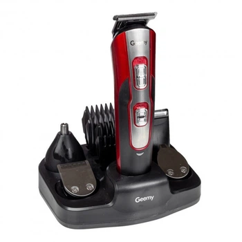 Машинка триммер для стрижки Geemy GM-592 10 в 1 Красный