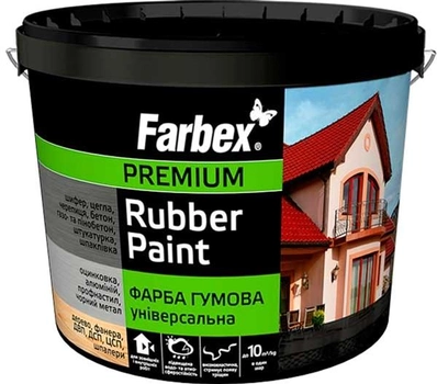 Краска резиновая универсальная Farbex 3.5 кг Черная (4823083308186)