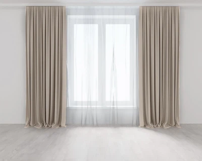 Комплект штор Lux Portiery Микровелюр Бежевых 150х280 - 2 шт (AV89661)